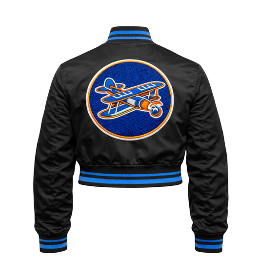 The Commander – Women’s Cropped Satin Bomber | One Drop Only (Pre-Order Closes Jan 16)