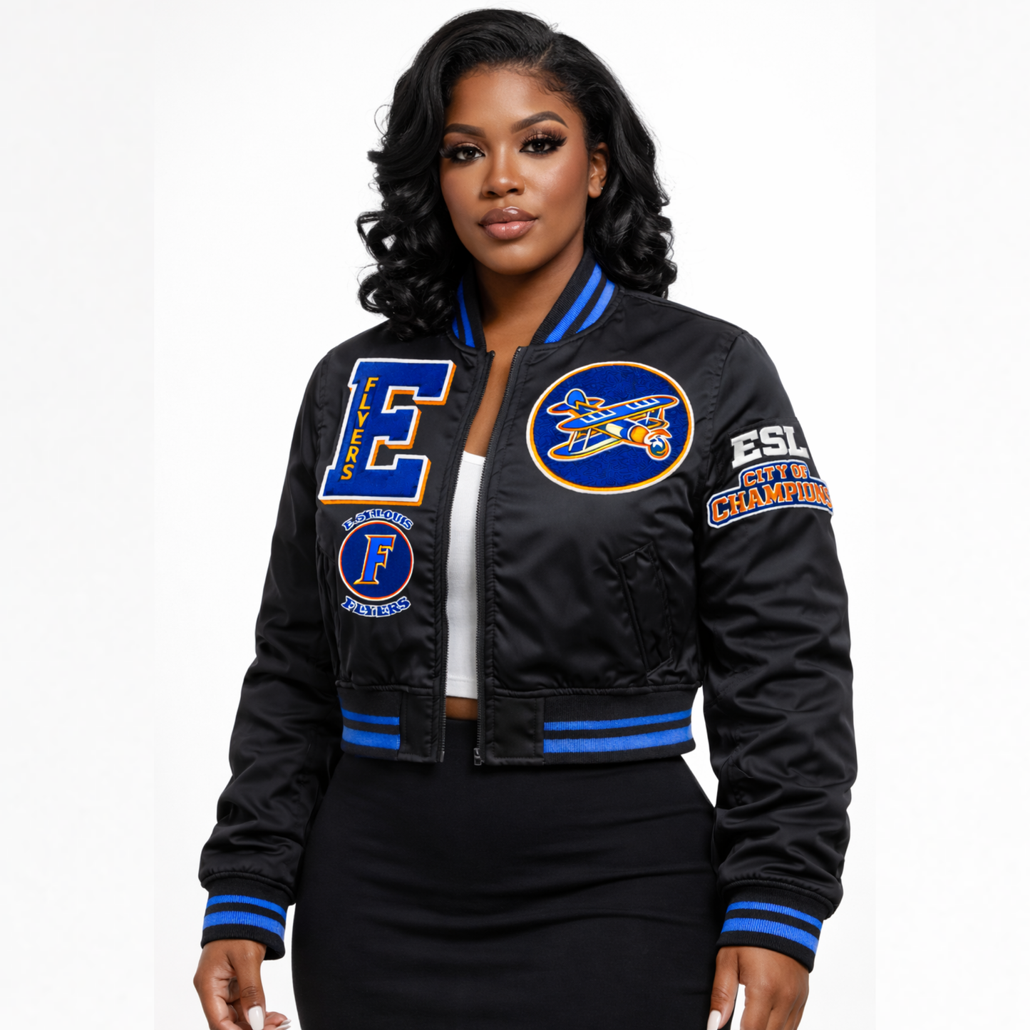 The Commander – Women’s Cropped Satin Bomber | One Drop Only (Pre-Order Closes Jan 16)