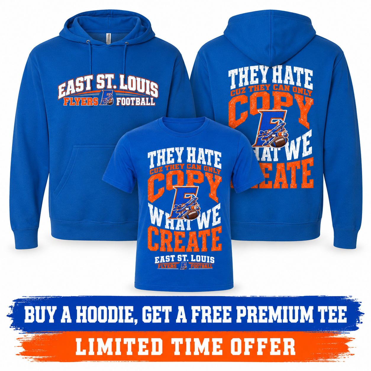 COPY WHAT WE CREATE — Premium Hoodie + Tee Bundle (Royal Edition)