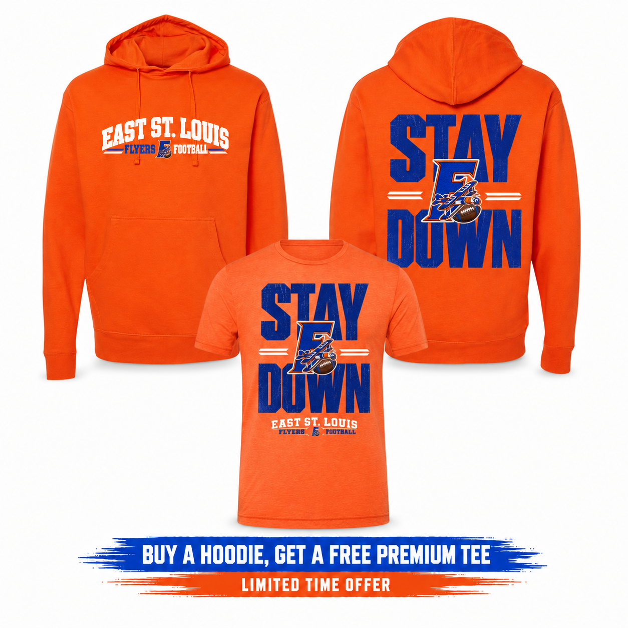 STAY DOWN — Premium Hoodie + Premium Tee Bundle